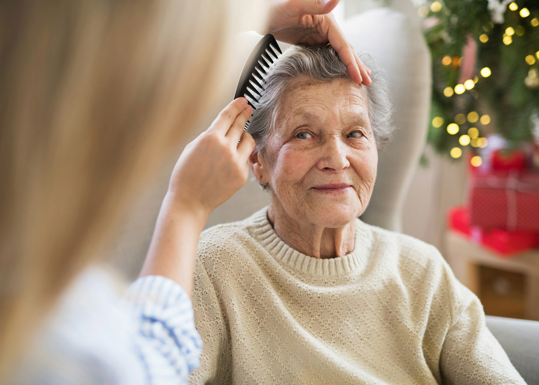 women hair brushing